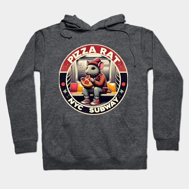 Pizza Rat New York Subway NYC Subway Train Hoodie by Nysa Design